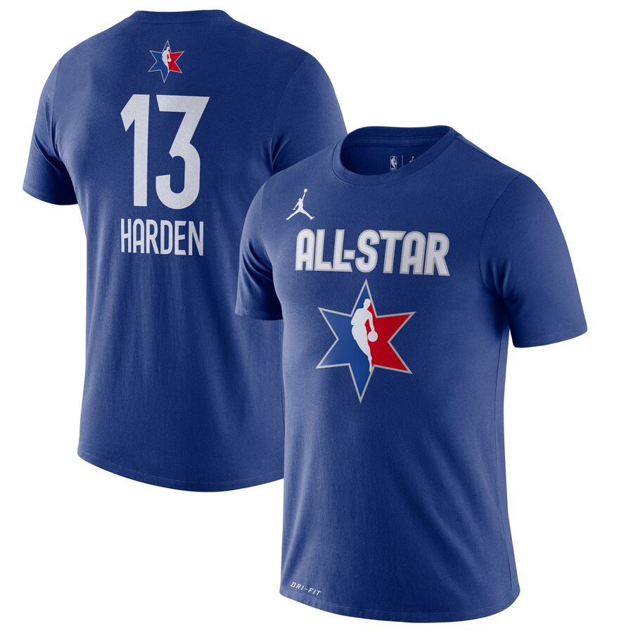 Men James Harden Jordan Brand 2020 NBA AllStar Game Name & Number Player TShirt  Blue